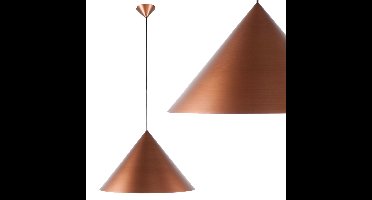 Hanglamp minimalistisch kegel koper | 1 lichts | koper / bruin | metaal |Ø 55 cm | in hoogte