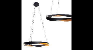 Moderne hanglamp Ascoli | Eettafellamp / videlamp | Goud / Zwart |Ø 64 cm | 46 Watt dimbaar |