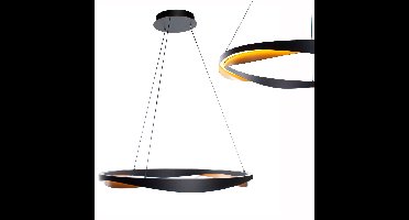 Moderne hanglamp Ascoli | Eettafellamp / videlamp | Goud / Zwart |Ø 85 cm | 62 Watt dimbaar |