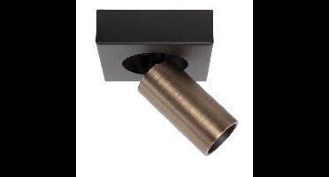 Moderne spot Eliano | 1 lichts | zwart/brons | metaal | mini GU10 | 10 x 10 cm | zwenk- en