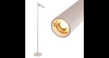 Staande Pierro leeslamp | 1 lichts | zand / beige / creme | metaal | 142 cm | vloerlamp | dimbaar |