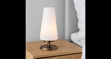 Tafellamp Touch | brons | 20 cm | wit | dimbaar | slaapkamer lamp