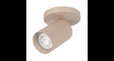 Moderne spot | 1 lichts | zand/beige | metaal | GU10 |Ø 10 cm | zwenk- en kantelbaar | hal /