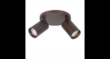 Moderne spot | 2 lichts | cacao / bruin | metaal | GU10 |Ø 17 cm | zwenk- en kantelbaar | hal /