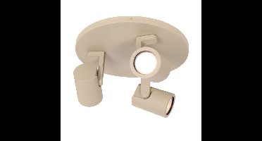 Plafondspot | 25 cm | halospots zand/beige | 3 lichts | GU10 | beige/crème | metaal | moderne