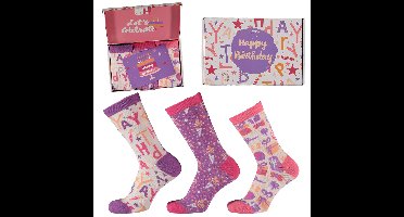 Apollo Sokken Giftbox Verjaardag Dames Party met gratis wenskaart