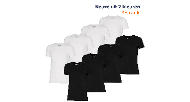 Apollo T-shirt Heren Bamboo Basic V-neck Zwart 4-pack-L
