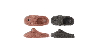 Apollo Pantoffels Dames Teddy Bear Antraciet-37/38