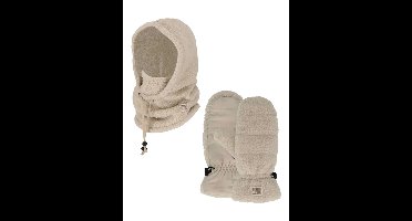 Heatkeeper Dames Winter Set - Balaclava + Wanten - Teddy - Off White