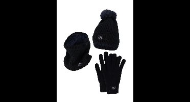 Heatkeeper Dames Winter Set - Muts + Handschoenen + Nekwarmer - Navy