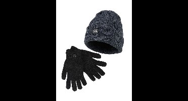 Heatkeeper Heren Winter Set - Muts + Handschoenen - Antraciet-S/M