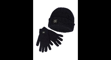 Heatkeeper Heren Winter Set - Muts + Handschoenen - Navy-L/XL