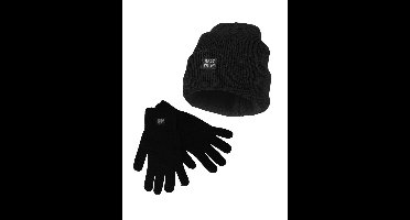Heatkeeper Heren Winter Set - Muts + Handschoenen - Zwart-S/M