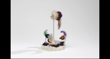 Beeztees pluche muizenfamilie op veer + catnip