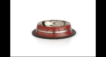 Beeztees Eet- en drinkbakje Stripes Rood 11 cm