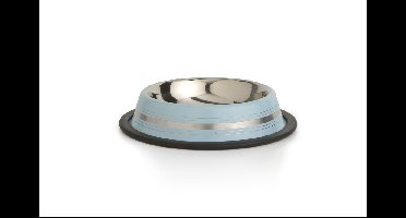 Beeztees Eet- en drinkbakje Stripes Blauw 11 cm