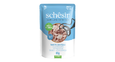 Schesir Complete&Balanced Kat Pouch Gelei Tonijn&Zeebaars 85 gram