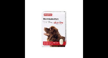 Beaphar wormtabletten hond 17,5 tot 70 kg 2 tabletten