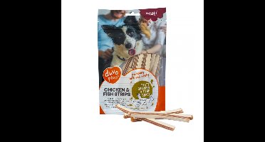 Duvo+ Meat Kip&Visstrips 80 gram