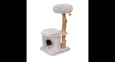 EBI Krabpaal Manila Long Hair Pluche Beige 40 x 40 x 80 cm