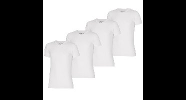 Apollo T-shirt Heren Bamboo Basic V-neck Wit 4-pack-M