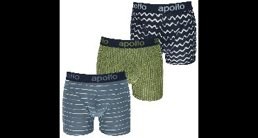 Apollo Boxershorts Heren Blue / Green Print 3-pack-XXL