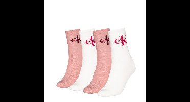 Calvin Klein Sokken Giftbox Dames Monologo 4-pack Roze/Wit-One Size (37-41)