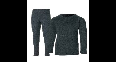 Heatkeeper Thermoset Kinderen Comfort - Thermoshirt + Thermo Legging - Antraciet Melange-116/122