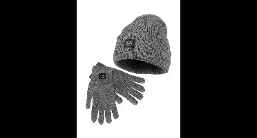 Heatkeeper Heren Winter Set - Muts + Handschoenen - Grey-L/XL