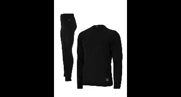 Heatkeeper Thermoset Heren Basic Naadloos - Thermoshirt + Thermo Legging - Zwart-XL/XXL