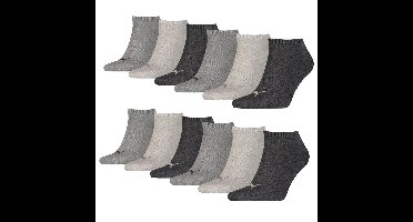 Puma Sneakersokken Plain 12-pack Antraciet Melange-39/42