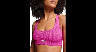Puma Zwemtop Ribbed Scoop Neck Top Neon Pink-XL