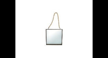 Spiegel vierkant staal touw 46x46x4cm