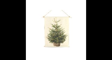 Wanddoek everlands kunstkerstboom 40x60cm met LED