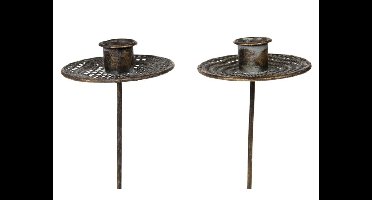 Kandelaar op pin metaal Ø8.5x18.5cm