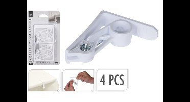 Tafelkleedklemmen kaart a 4 stuks wit