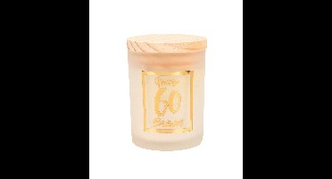 Geurkaars klein goud/wit - 60 jaar