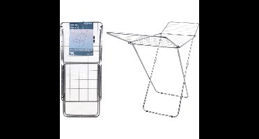 Droogrek metaal 18m zilver 180x55x108cm