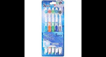 Tandenborstel Medium 5 stuks op kaart