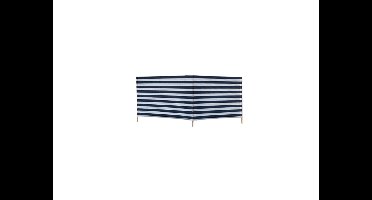 Windscherm katoen 240cmx90cm blauw/wit