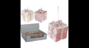 Hanger kadootje velours 7cm roze