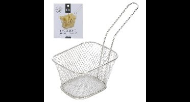 Frituurmandje chroom met greep 10x10cm