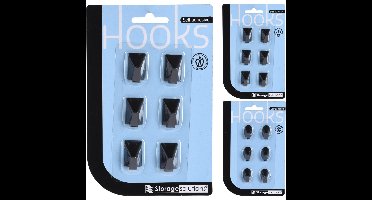 Plakhaakjes RVS kaart a 6 stuks zwart