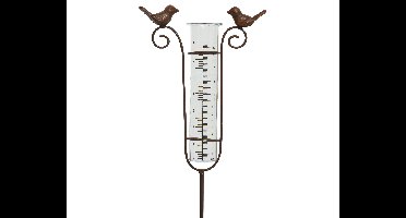 Regenmeter polyresin H115cm met vogels