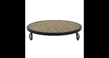 Presentatie tray Ø25x5cm metaal met stof