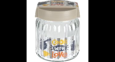 Voorraadpot glas 1L met deksel