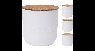 Voorraadbus kunststof met bamboe deksel