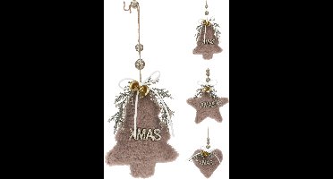 Kersthanger XMAS 12cm bruin