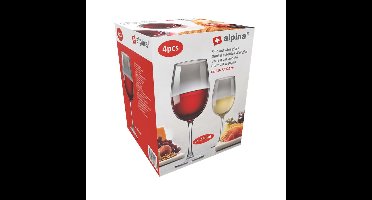 Alpina Rode Wijnglas Smoke 465ml 4 stuks