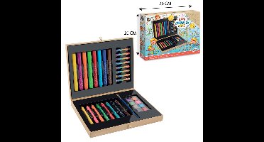 Grafix Kleurkoffer hout 33-delig